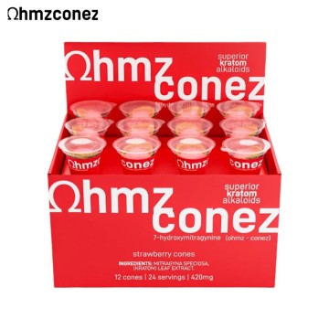 OHMZ CONEZ BY EXODUS 7 HYDROXY STRAWBERRY CONES 420MG/12CT/PK